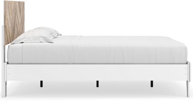 Signature Design by Ashley® Piperton Matte White Queen Panel Platform Bed-3