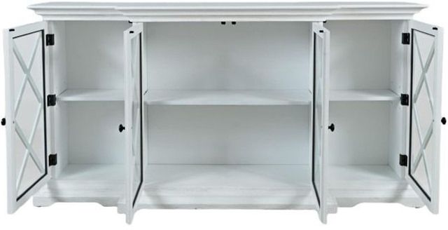 Jofran Inc. Carrington Brushed White Large Breakfront Cabinet-2