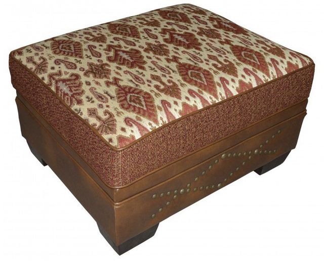 Marshfield Furniture McKinley Brown/Red Storage Ottoman-0