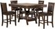 Coaster® Dewey 5-piece Brown/Walnut Counter Height Dining Set-0