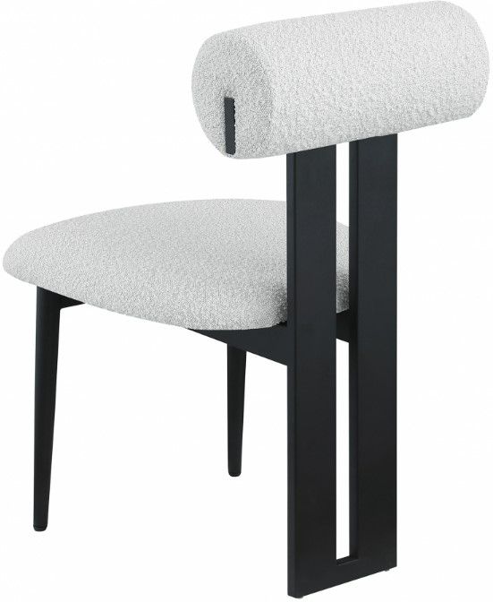 Meridian Furniture Dario Cream/Black Boucle Upholstered Dining Chair-3
