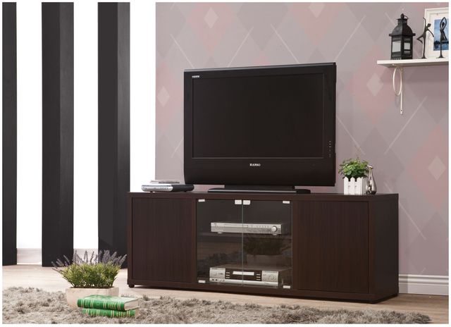 Coaster® Ames Cappuccino Rectangular TV Console with Magnetic-Push Doors-1
