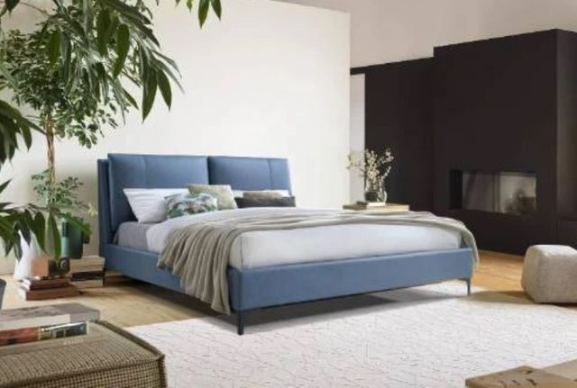 Bernards Bryant Blue Queen Upholstered Panel Bed-3