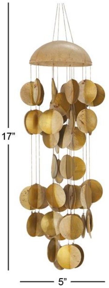 Deco Marche Gold 17" Jellyfish Windchime-1
