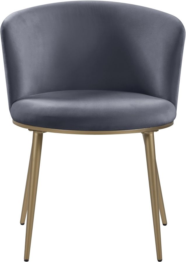 Meridian Furniture Skylar Grey-Gold Velvet Dining Chair-2