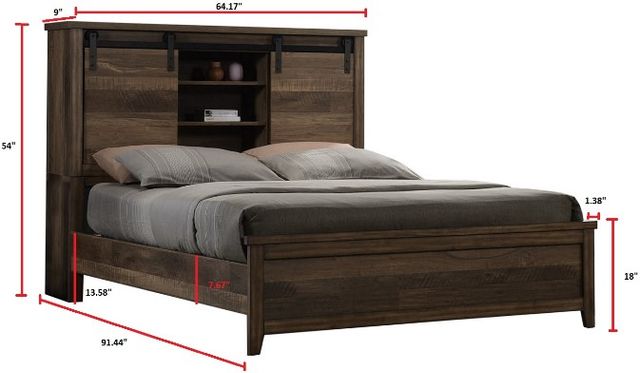 Crown Mark Calhoun Wood Grain Panel Storage Bed-1