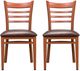 Linon Kara 2-Piece Burgandy/Dark Honey Vinyl Metal Side Chairs-3