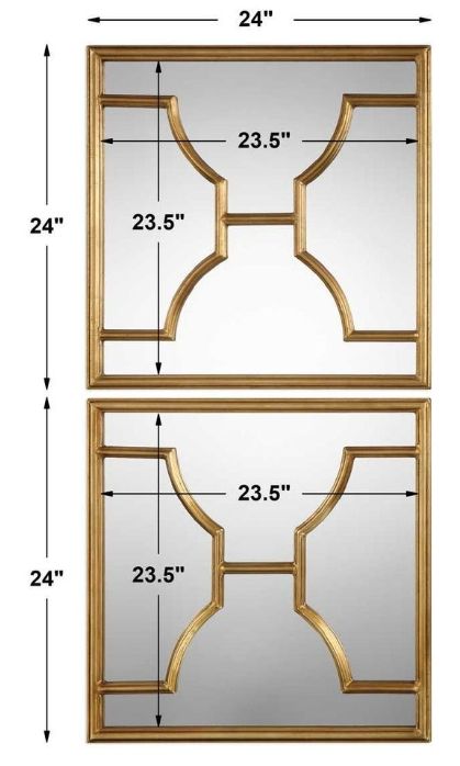 Uttermost® Misa 2-Piece Antiqued Gold Leaf Square Mirror Set-3