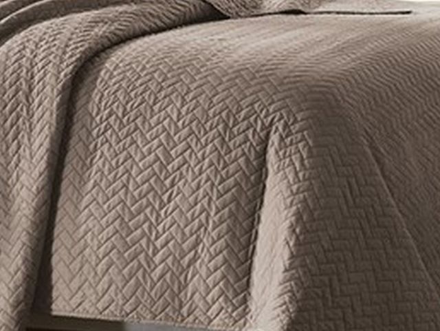Olliix by Hampton Hill Taupe King Velvet Touch Coverlet Set-2