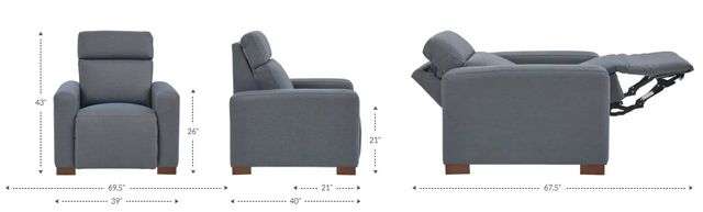 La-Z-Boy® Acadia Chestnut Leather Power Reclining Chair with Headrest-2
