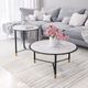 Zuo® Modern Davis 2-Piece White Coffee Table with Black Metal Base Set-3