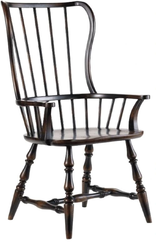 Hooker® Furniture Sanctuary Ebony Spindle Arm Chair-0