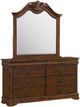 Elements International Northridge Cherry Dresser and Mirror Set-0