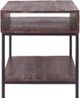 Porter International Designs Lakewood Brown End Table with Black Metal Frame-2