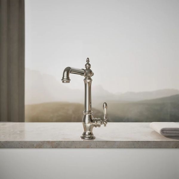 KOHLER® Artifacts® Vibrant Polished Nickel Single-Handle Kitchen Sink Faucet-3