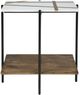 Signature Design by Ashley® Braxmore White Marble Top Accent Table with Light Brown Shelve and Black Stand -1