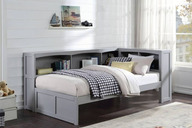 Homelegance® Orion Gray Twin Bookcase Youth Corner Bed-1