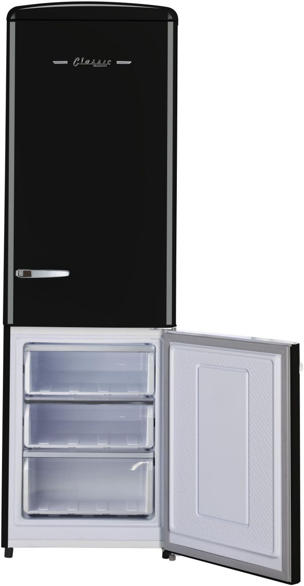 Unique® Appliances Classic Retro 12 Cu. Ft. Black Counter Depth Bottom Freezer Refrigerator-3