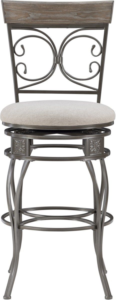 Powell® Beeson Grey Wash/Pewter Big and Tall Barstool-1