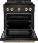 ZLINE Autograph Edition Paramount 30" Black Stainless Steel Pro Style Dual Fuel Range with Polished Gold Accents-2
