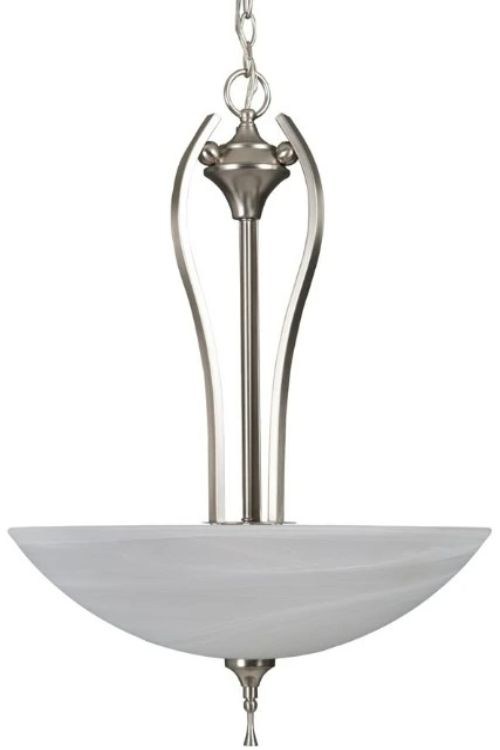 YHD Glacier Point Ivory Cloud/Satin Nickel 20'' Incandescent Pendant-0