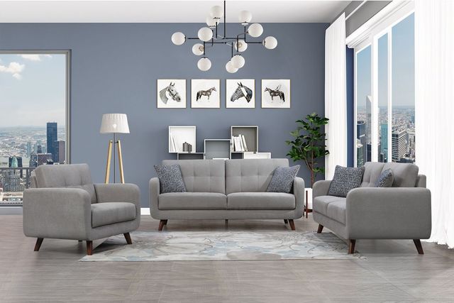 Mazin Furniture Noma Cement Grey Upholstered Accent Chair-1