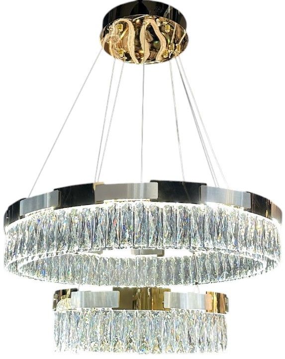 Michael Amini® Nova 2-Piece Clear Round LED Chandelier Set-0