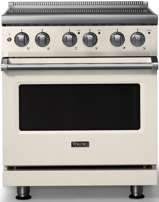 Viking® 5 Series 30" Pure White Pro Style Electric Range with Polished Chrome Trim-0