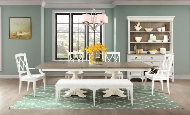 Riverside Furniture Myra Paperwhite Upholstered Dining Bench-1