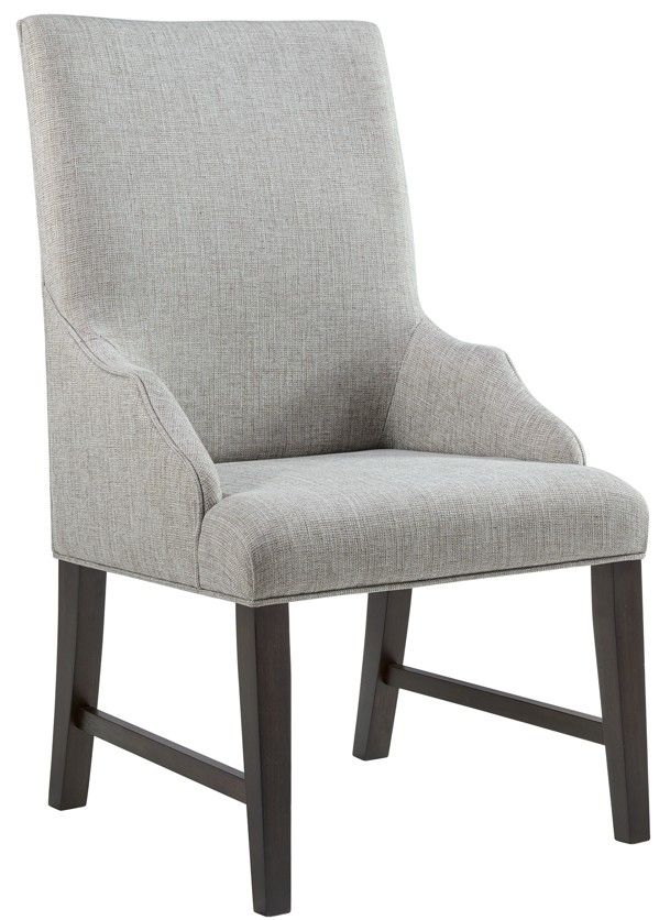 Elements International Montrose Espresso/Light Gray Upholstered Dining Host Chair-0