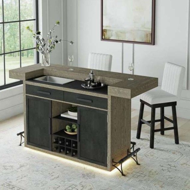 Elements International Jemma Dark Espresso Bar Table-1