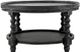 A & B Home Hilton Head Black Wooden Coffee Table with Rattan Shelves-1