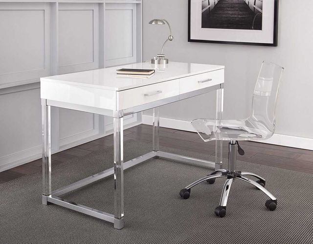 Steve Silver Co. Everett 2-Piece White Acrylic Desk Set-0