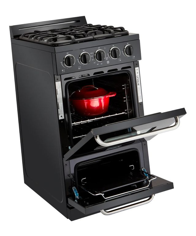 Unique Appliances 20" Black Classic Off Grid Freestanding Propane Range-3