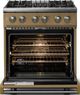 Viking® 5 Series 30" Golden Hour Pro Style Dual Fuel (NG) Range with Brushed Brass Trim-1