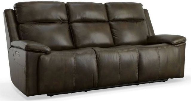 Flexsteel® Chance Dark Brown Power Reclining Sofa with Power Headrests-0