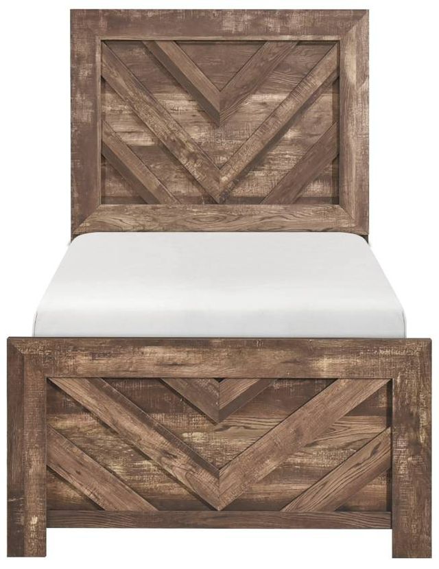Homelegance® Corbin Rustic Brown Twin Panel Bed-2