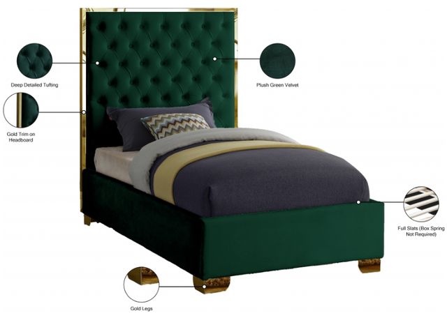 Meridian Furniture Lana Green Twin Bed-2