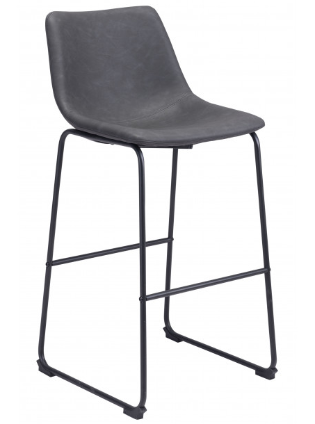 Zuo® Modern Smart 2-Piece Charcoal Counter Chairs-0