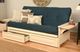 Kodiak Furniture Phoenix Suede Navy/Antique White Full Storage Futon with Mattress-4