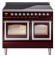 Ilve® Nostalgie II Noblesse 40'' Burgundy Pro Style Induction Range with Chrome Trim-0