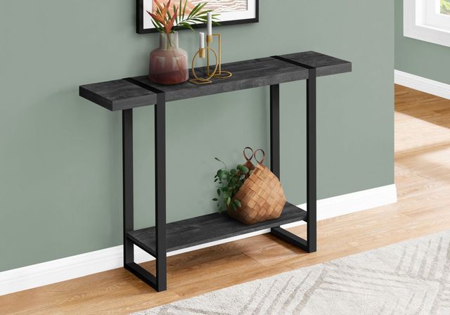 Monarch Specialties Inc. 48"L Black Reclaimed Wood Look Accent Table-2