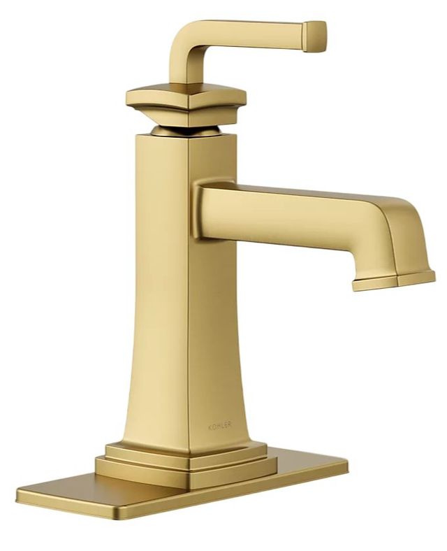 KOHLER® Riff® Vibrant Brushed Moderne Brass 0.5 GPM Single-Handle Bathroom Sink Faucet-0