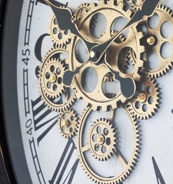 YHD Gold/White Ovate Gear Clock-4