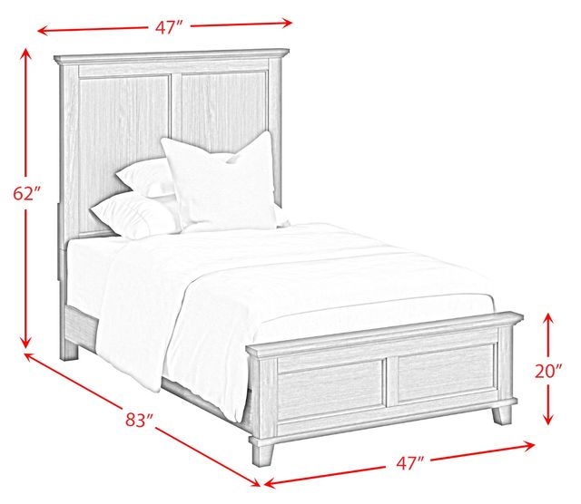 Elements International Canterbury Ivory Twin Panel Bed-2