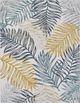 KAS Rugs Dahlia Ivory Blue Palms 5'x7' Area Rug-2