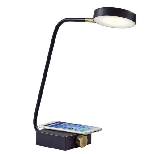 Adesso® Conrad Matte Black LED Adessocharge Desk Lamp-0