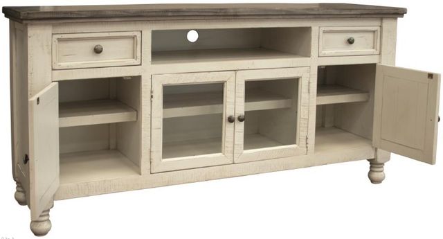 International Furniture Direct Stone Ivory TV Stand-2