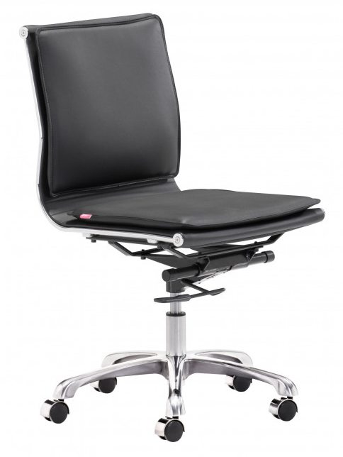 Zuo® Modern Lider Plus Black Armless Office Chair-0