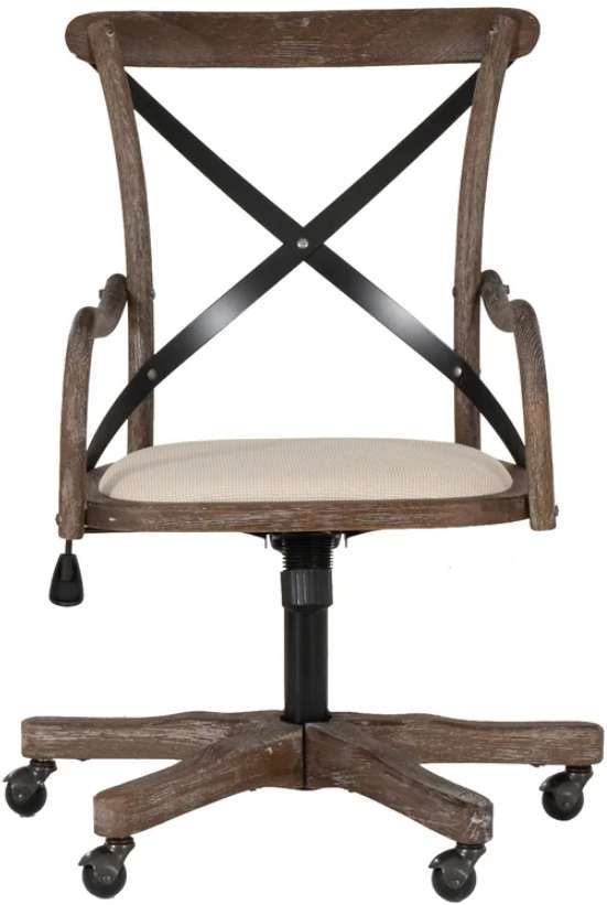 Linon Carson Gray Wash Office Chair-1